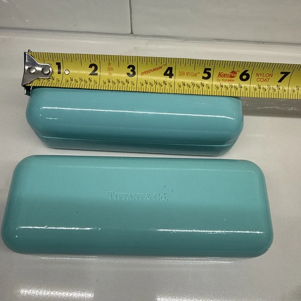 (2) Tiffany & Co Blue Hard Sunglasses Eyeglasses Case W/ Microfiber Pouch/Cloth